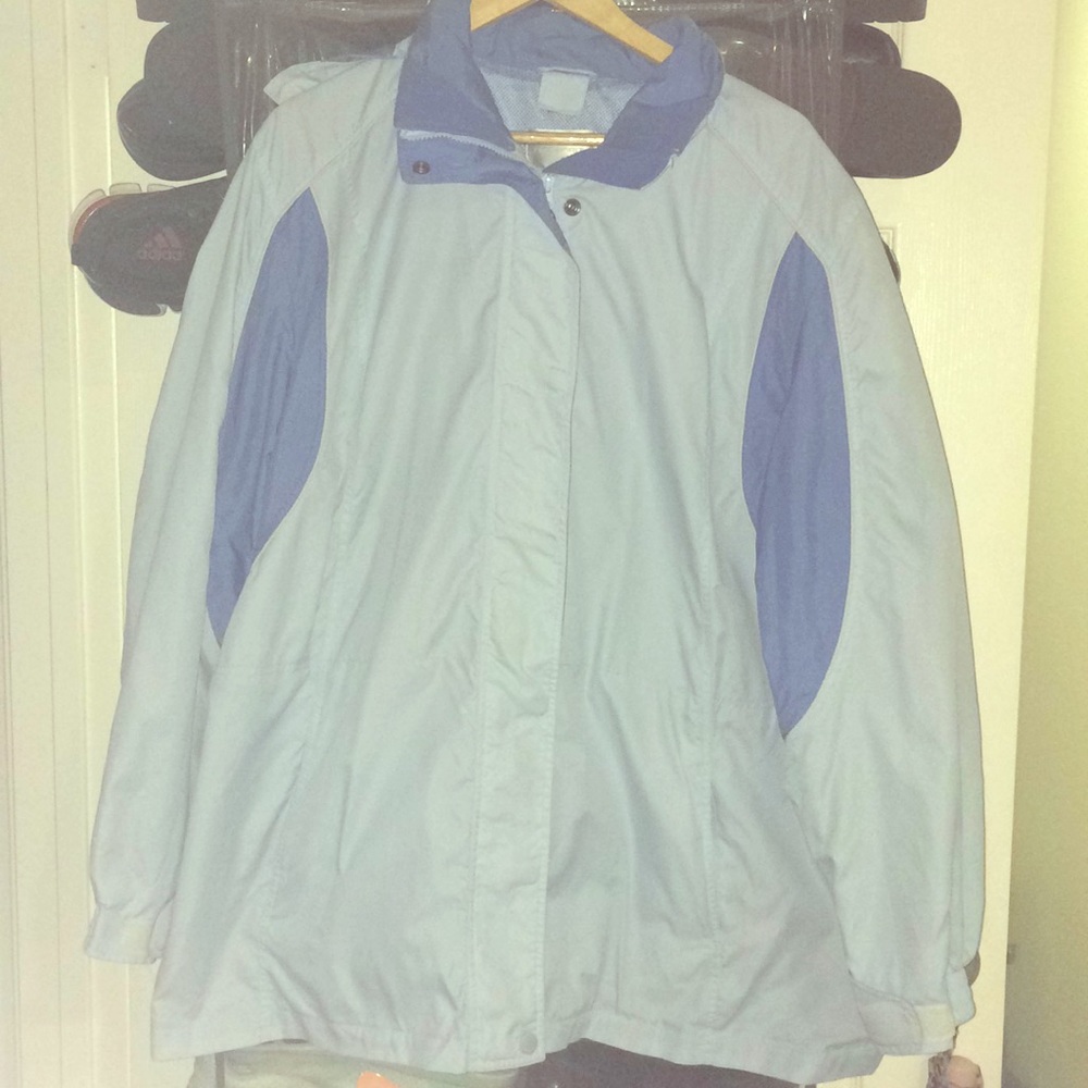 Two-tone Blue Waterproof Coat